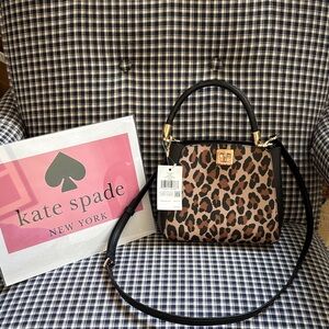 Kate Spade Black and Brown Leopard Crossbody Bag